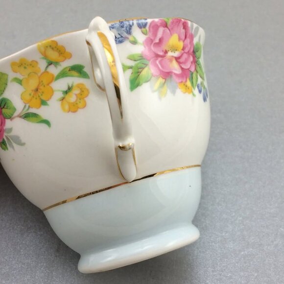 Vintage Colclough Teacup and Saucer Set Flowers Pale Blue - Picture 6 of 10